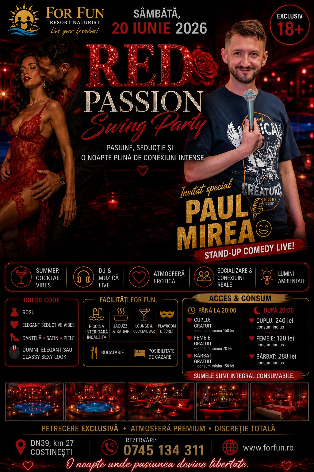 ⭐ RED PASSION SWING PARTY & STAND-UP COMEDY (Special Guest: Paul Mirea)
