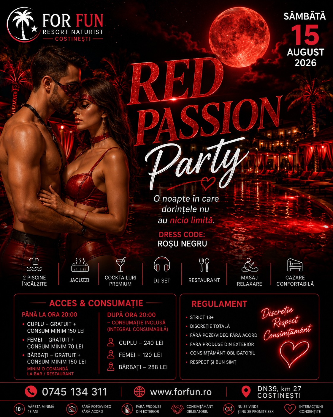🔥 SÂMBĂTĂ, 15 AUGUST 2026 RED PASSION SWING PARTY